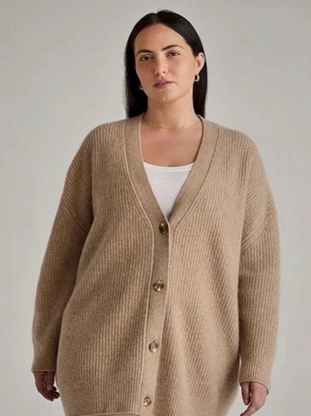 Quince Mongolian Cashmere Oversized Boyfriend Cashmere Cardigan